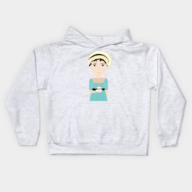 Jane Austen Kids Hoodie by Creotumundo